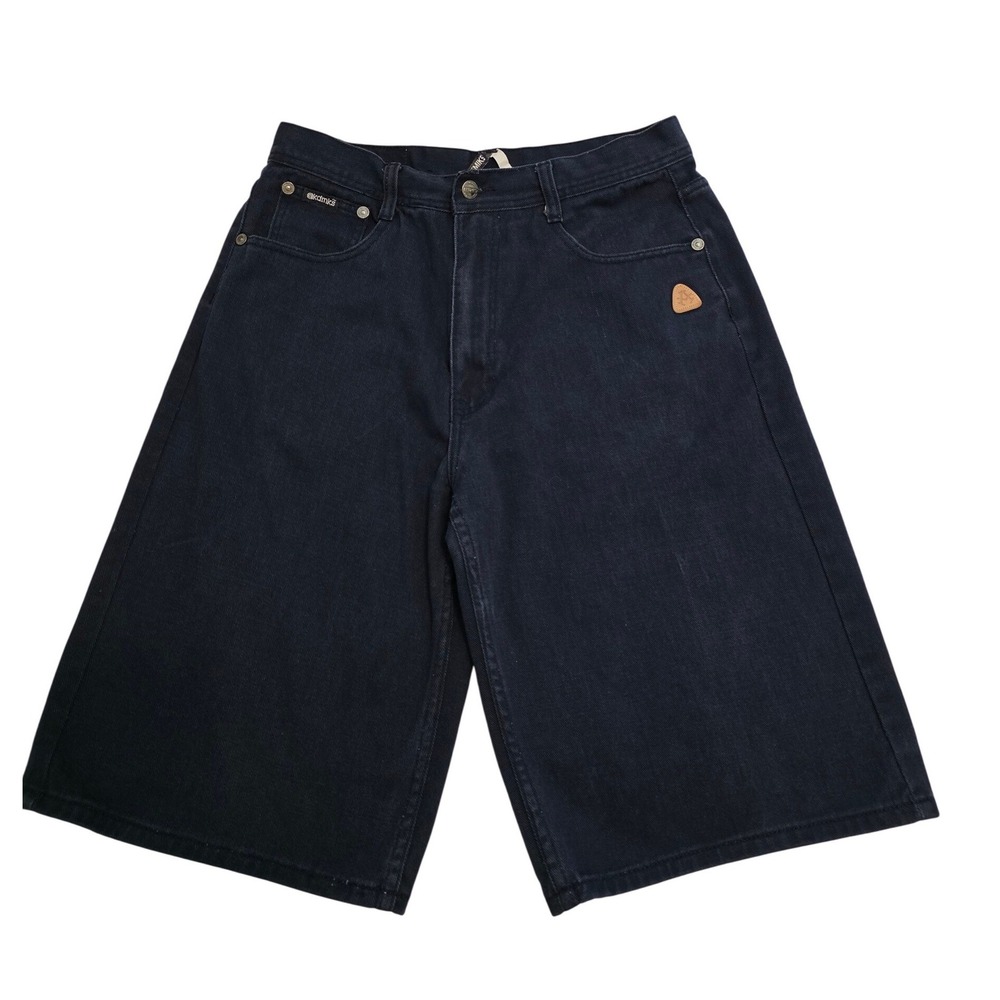 Akademiks Mens 34 Blue Baggy Denim Shorts Y2K Hip Hop Skater Streetwear